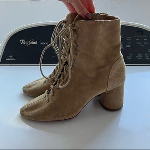ZARA suede taupe lace up boots